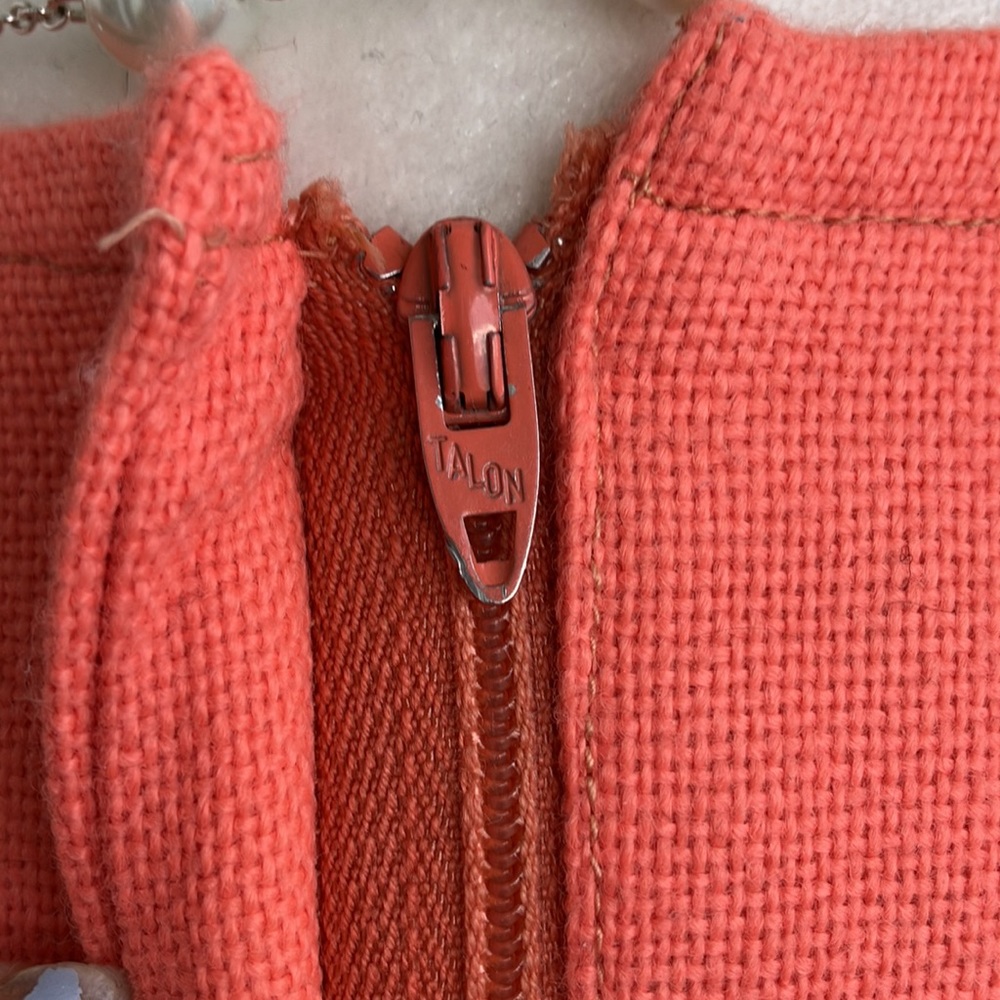 Vintage 60s 70s Monochromatic Pastel Creamsicle Orange Mini Mod Scooter Dress - Picture 4 of 4